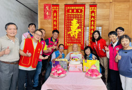 百歲榮民李爺爺紀壽 苗栗榮服處聯袂社團溫馨祝壽 