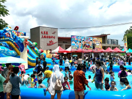  清涼一夏！大里人潑水節嗨翻十九甲健康公園   民政局長吳世瑋：打造親子共遊夏日盛