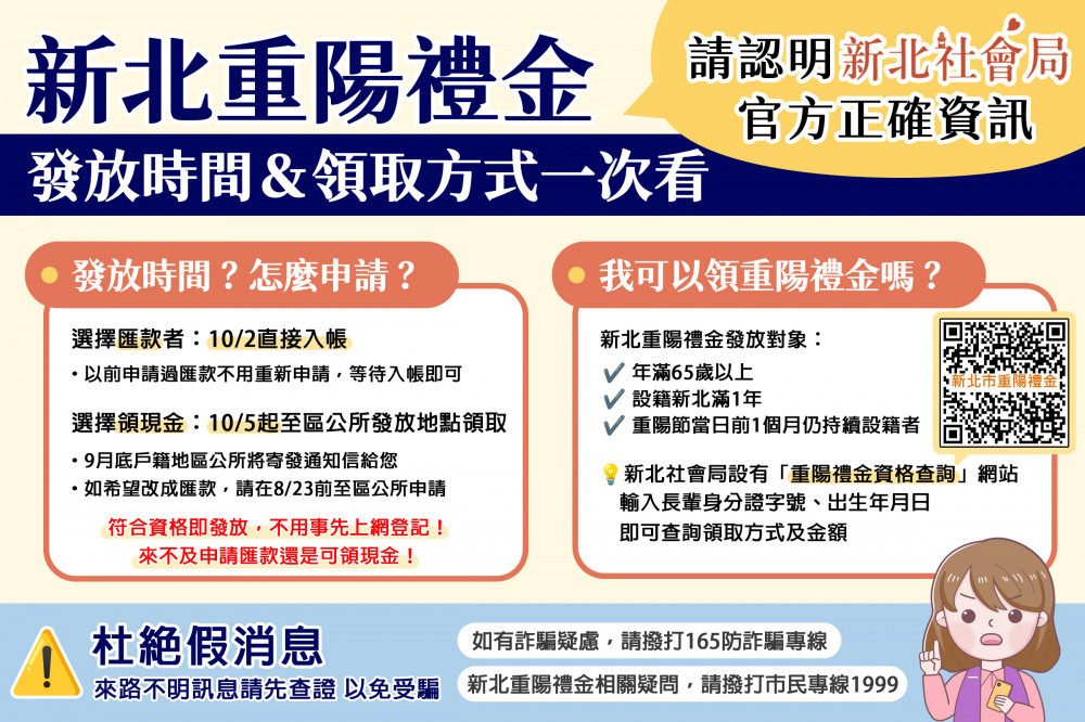 重陽節將至 新北社會局提醒大家杜絕假訊息！