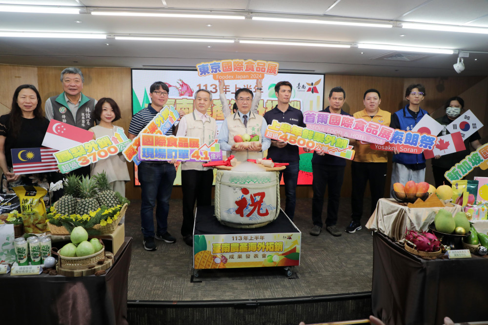 臺南市農產海外拓銷旗插6國  鮮果出口超過4500噸 農產品產值逾4億元