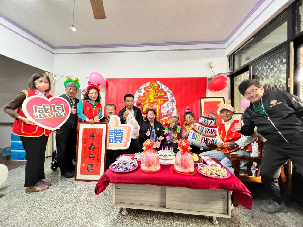 榮民人瑞歡度紀壽 雲林榮服處獻上溫馨祝福  