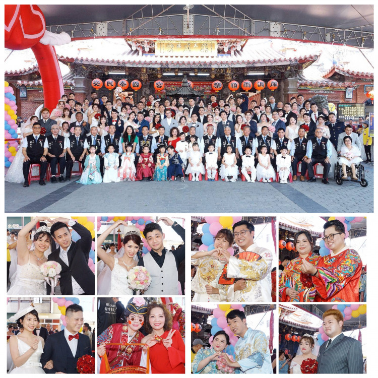 臺中樂成宮舉辦第8屆集團婚禮　旱溪媽祖見證86對新人完成終身大事