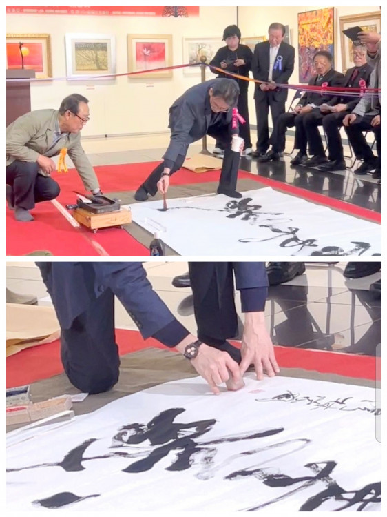 臺灣藝術家林家同揮毫「無盡藏」氣勢磅薄 驚豔韓國首爾