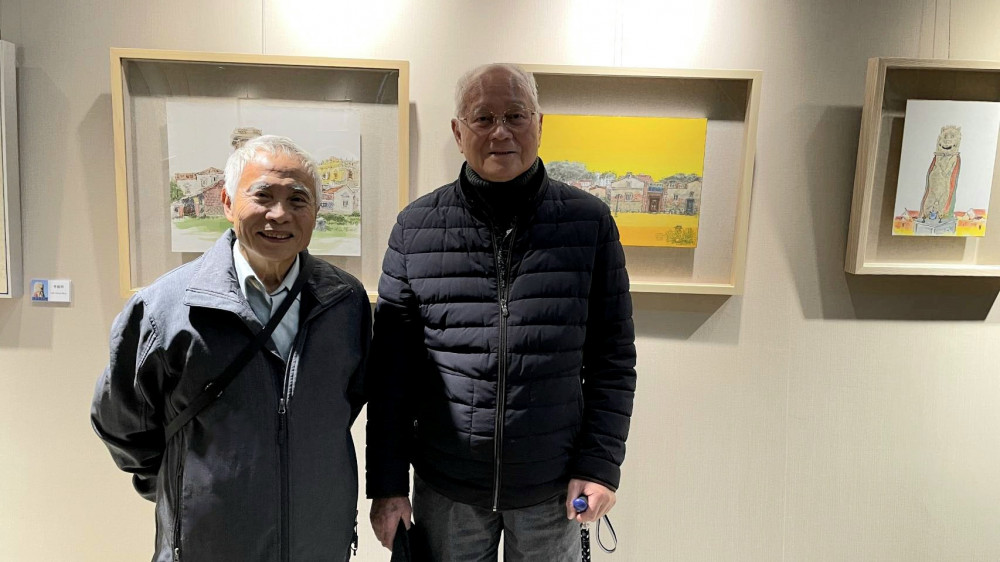 版畫之父廖修平來金 黃世團版畫工作室 「美柔丁版畫」示範教學